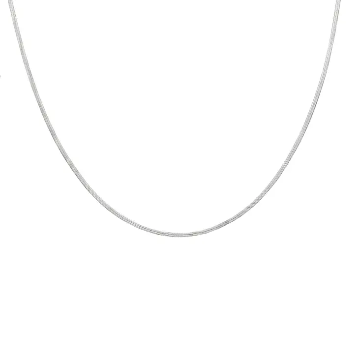 Silver Herringbone Necklace- 2mm