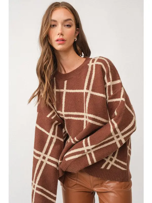 Plaid Knit Sweater