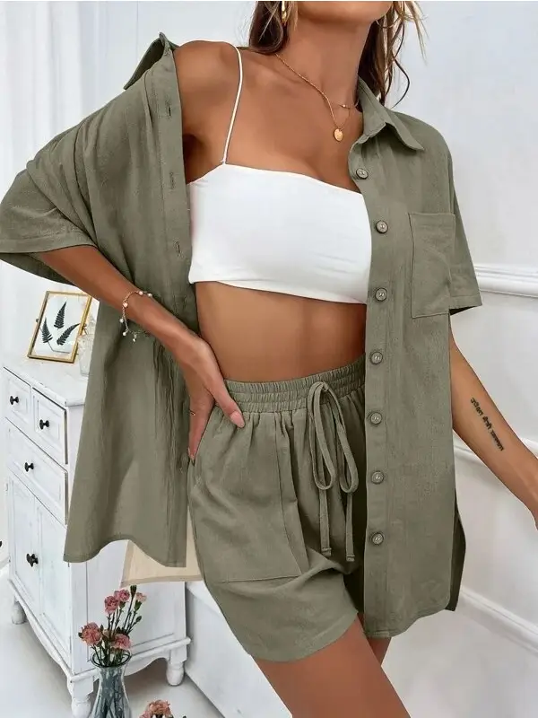 Spring Two Piece Set- Army Green